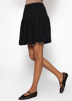 Muslin balloon skirt - black