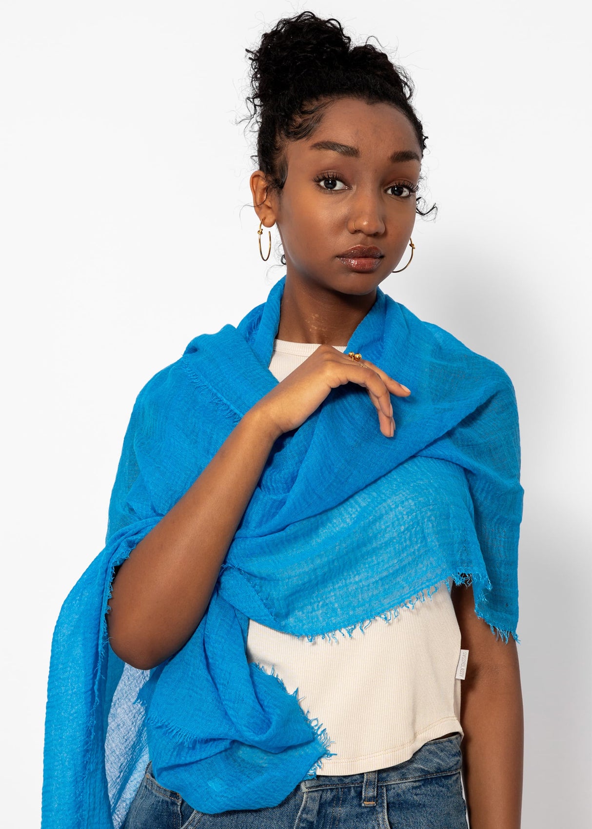 Musselin scarf - sky blue