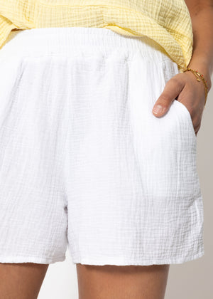 Muslin shorts, white