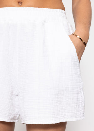 Muslin shorts, white