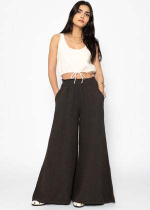 Muslin top with drawstring - light beige
