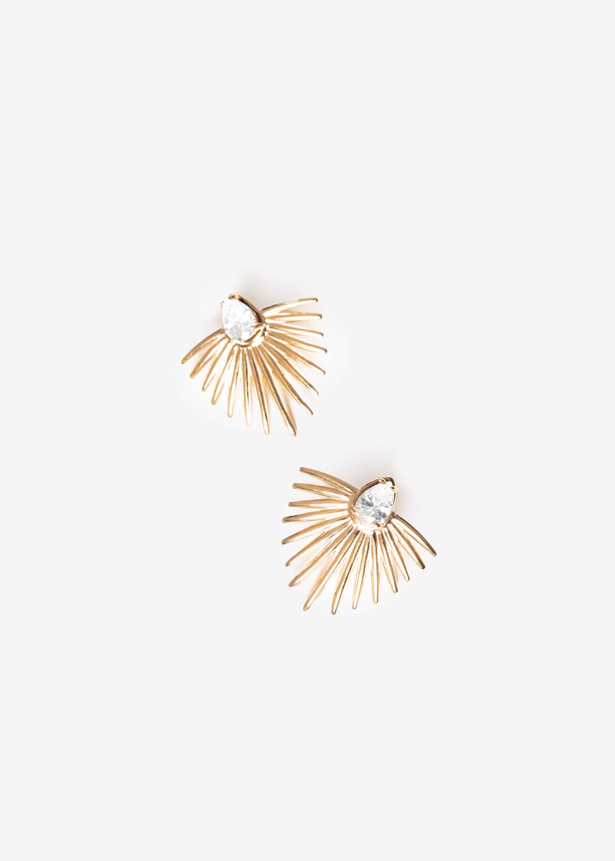 Stud earrings with stones - gold