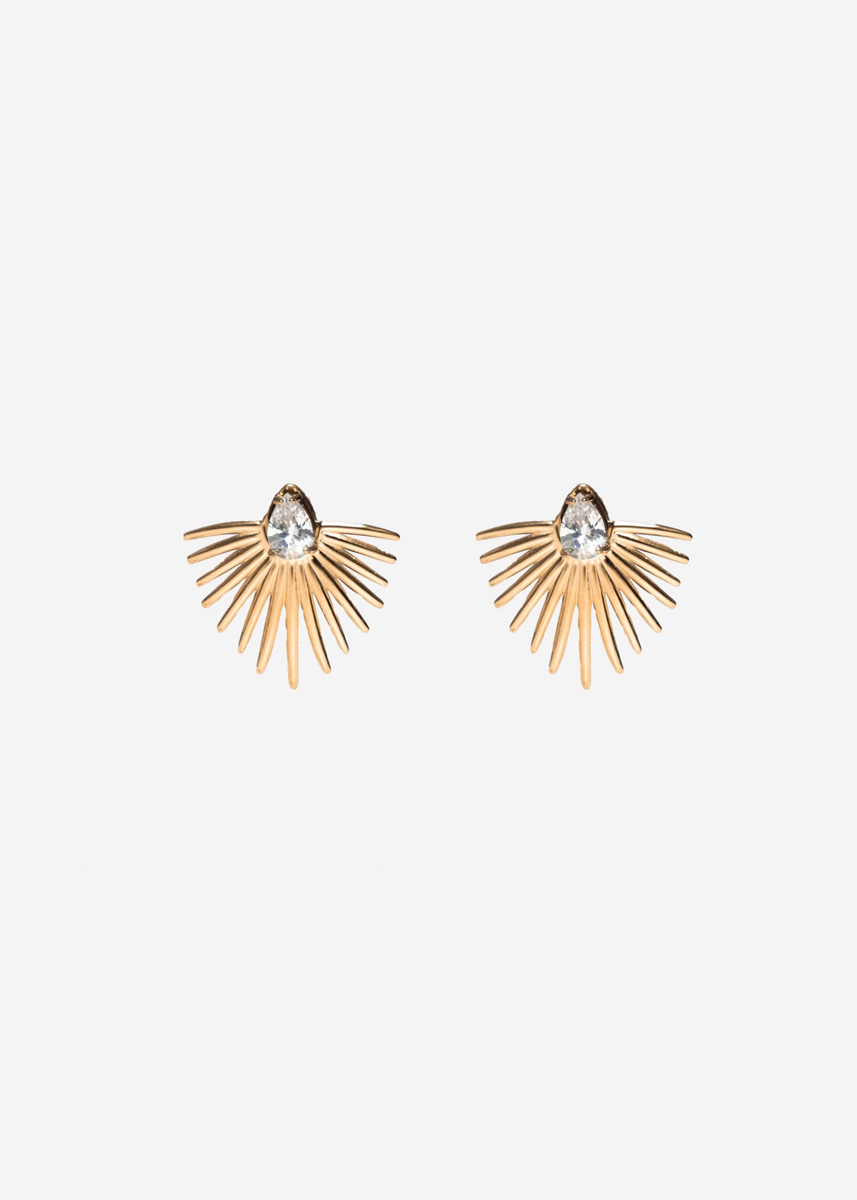 Stud earrings with stones - gold
