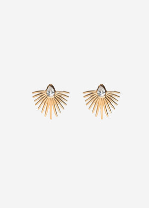Stud earrings with stones - gold