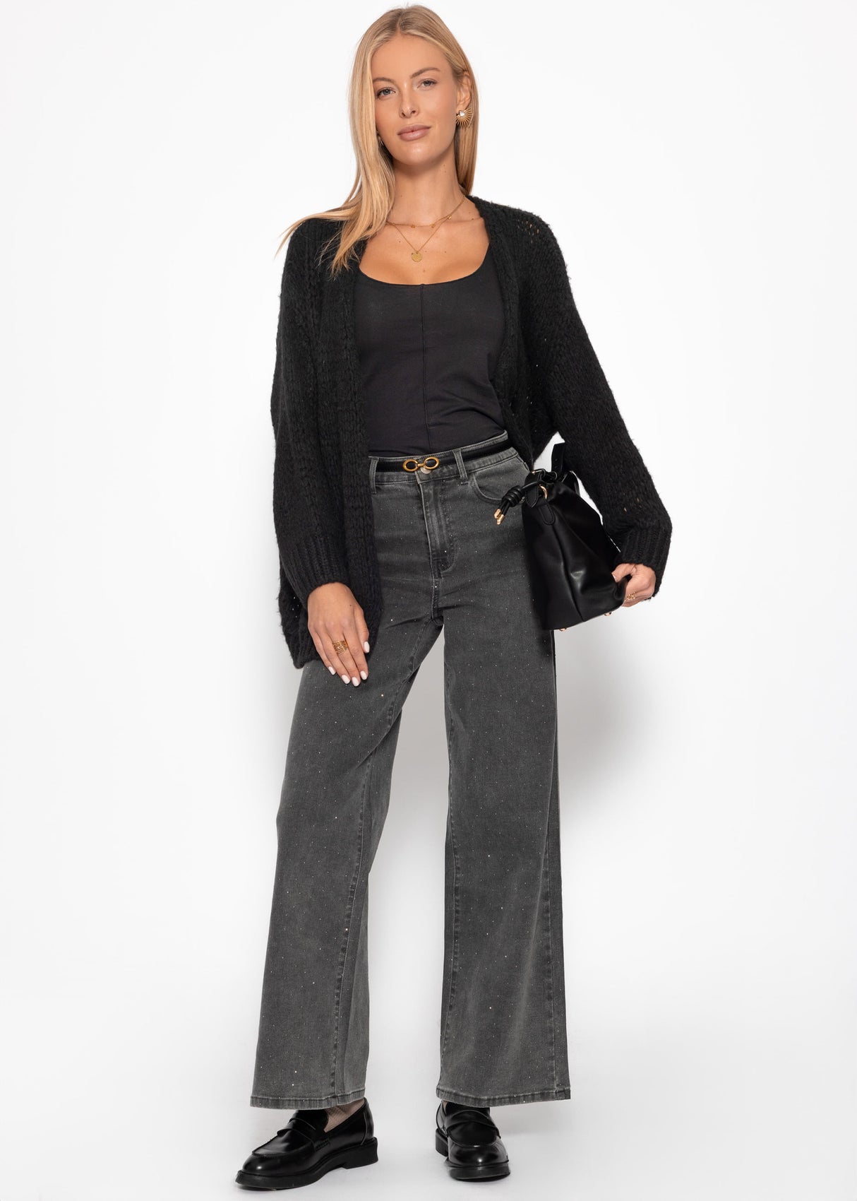 Oversized cardigan - black