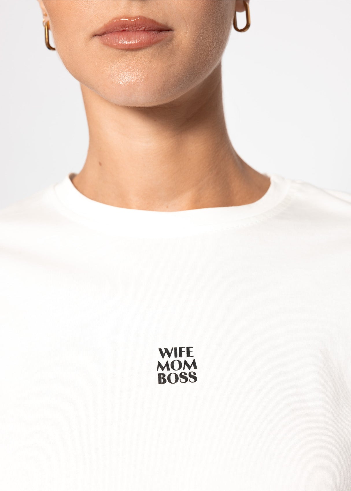 Oversize T-shirt with "MOM" print - off-white