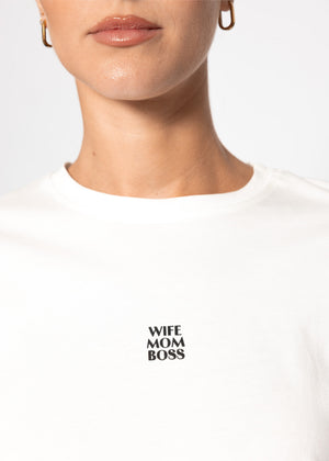 Oversize T-shirt with "MOM" print - off-white