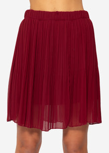 Pleated skirt made of chiffon, burgundy