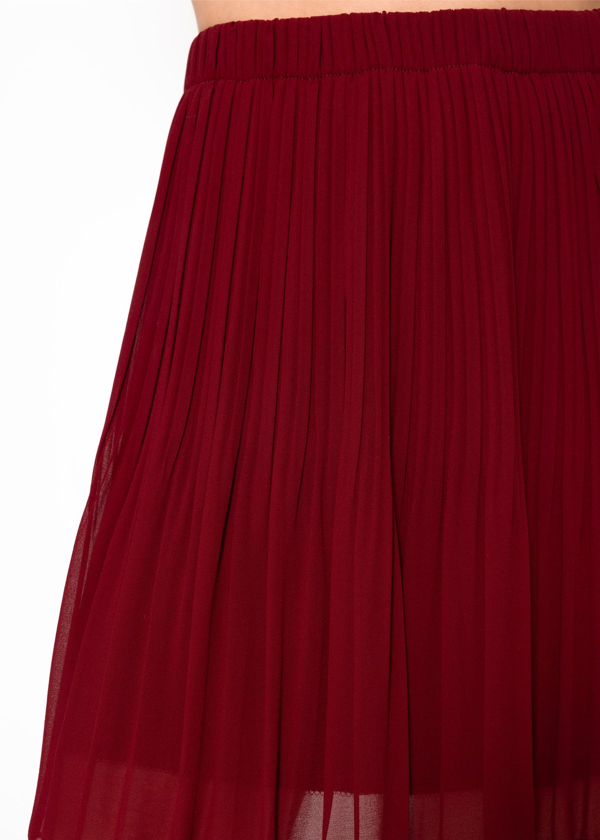 Pleated skirt made of chiffon, burgundy