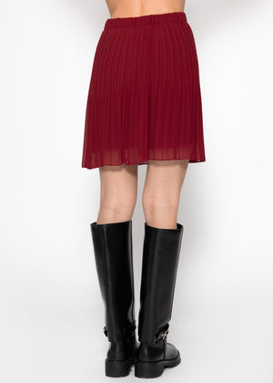 Pleated skirt made of chiffon, burgundy