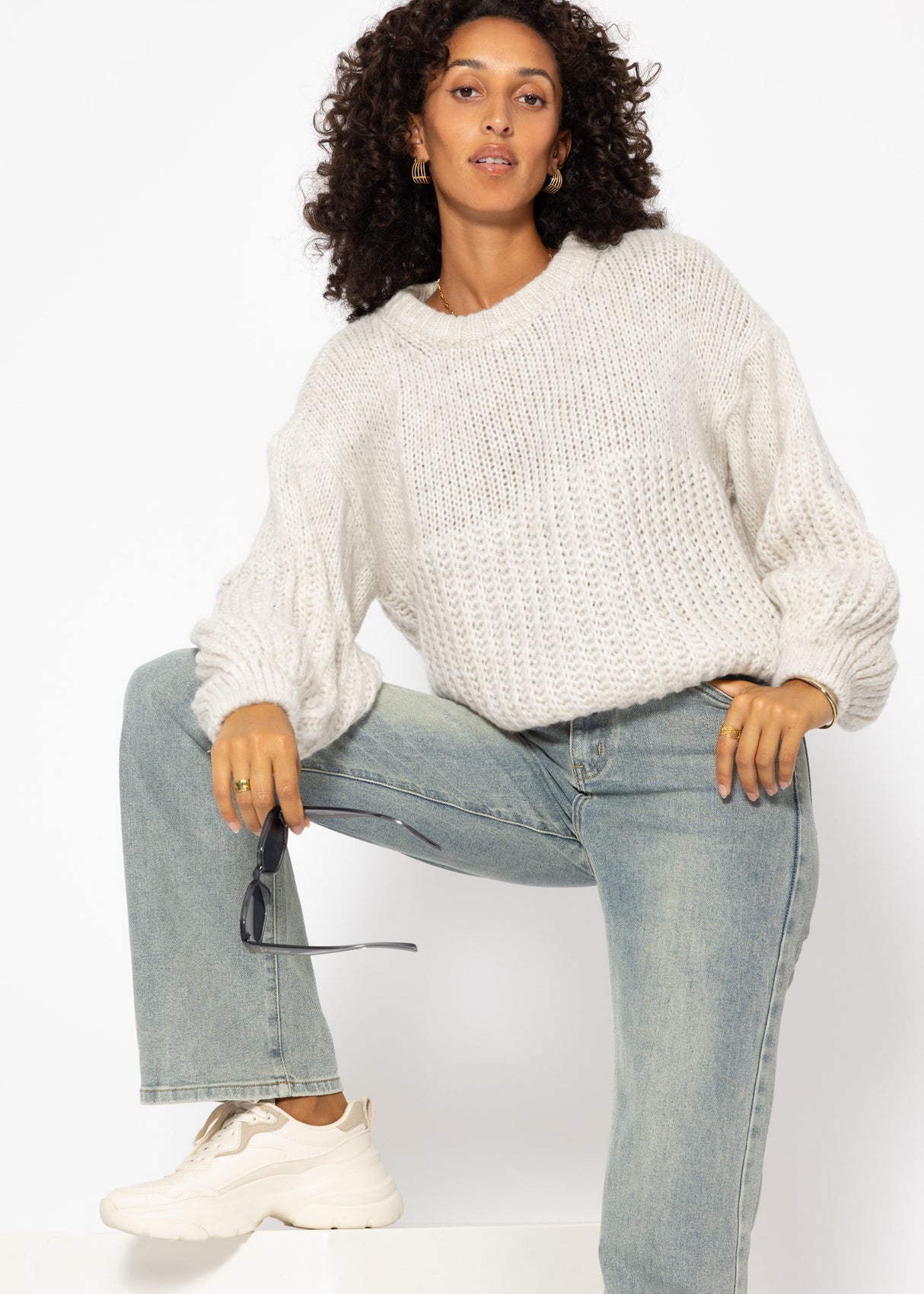 Structured sweater - beige