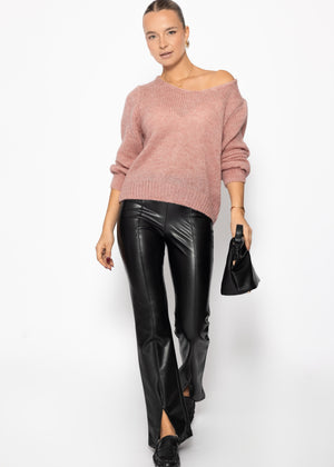Pullover mit V-Ausschnitt - altrosa