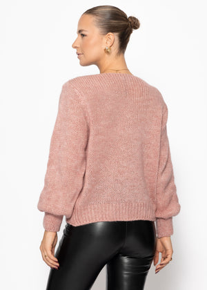 Pullover mit V-Ausschnitt - altrosa