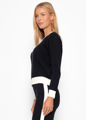 Sweater with off-white cuff details - black