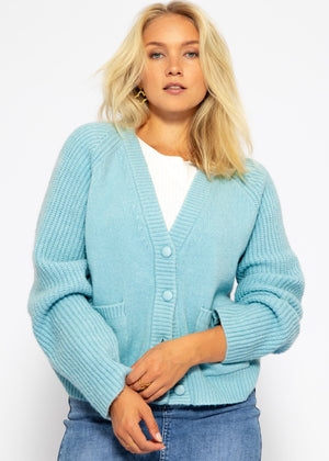 Raglan Cardigan - light blue