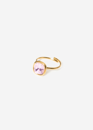 Ring mit rosa Schmuckstein - gold
