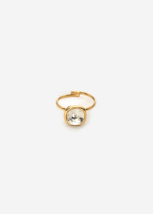 Ring mit transparentem Schmuckstein - gold