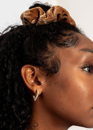 Velvet scrunchie, beige