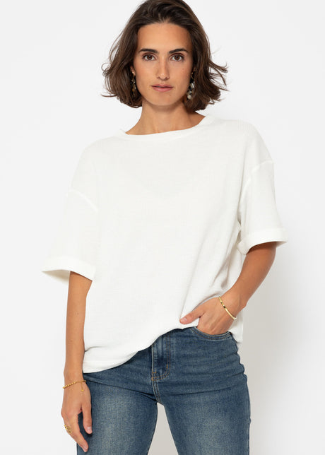 Shirt in Waffelpiqué - weiß von SASSYCLASSY