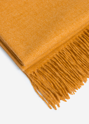 Soft scarf with cashmere - mustard yellow