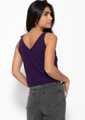 Knitted top with cashmere - purple