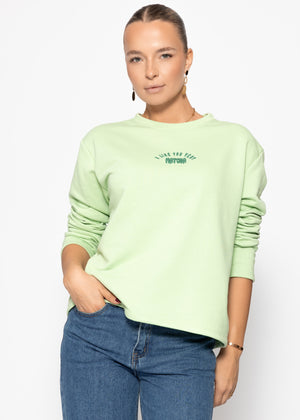 Sweatshirt with matcha print - green