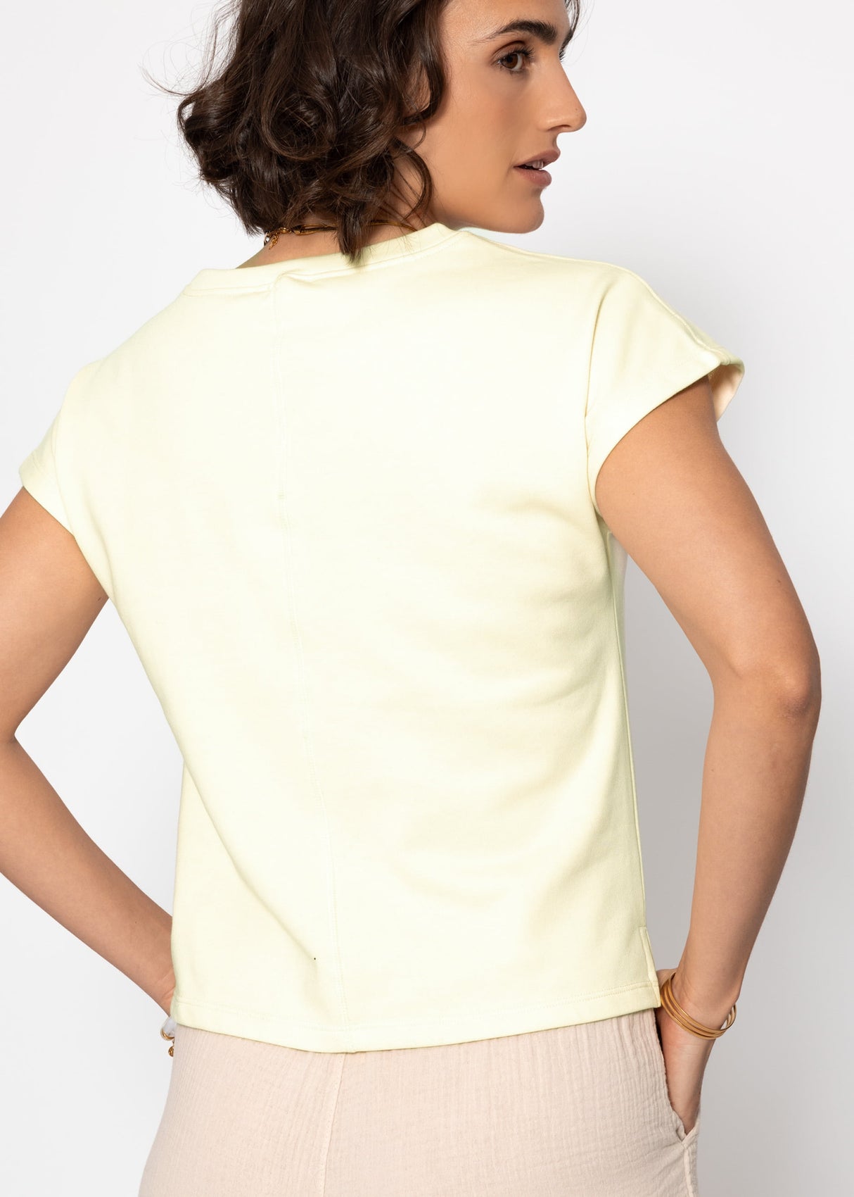 Sweatshirt with back detail - butter yellow