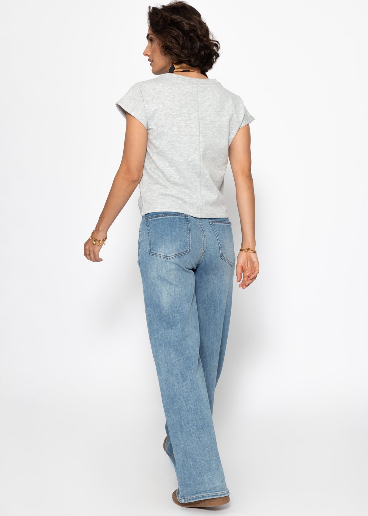 Sweatshirt with back detail - light gray