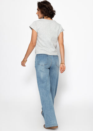 Sweatshirt with back detail - light gray