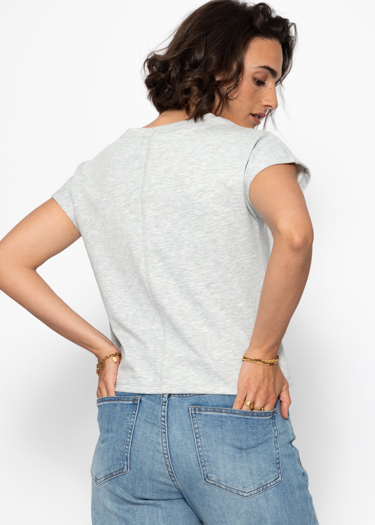Sweatshirt with back detail - light gray