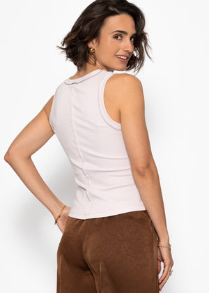 Tank top with outer seams- lilac