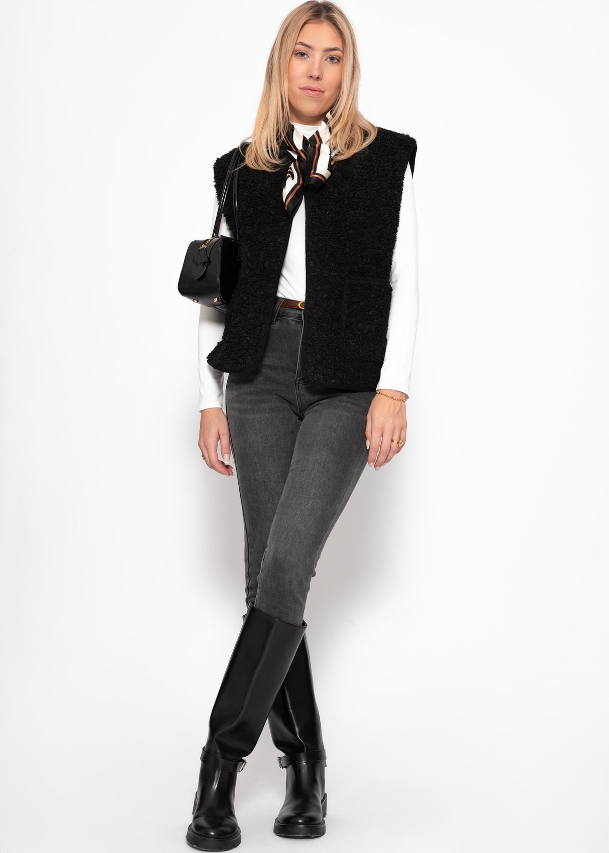 Teddy vest - black