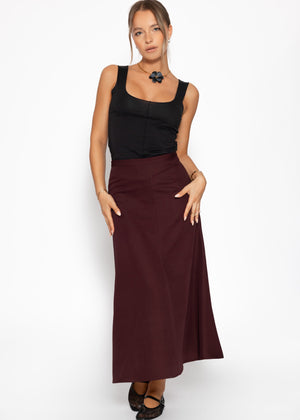 Top with decorative seam - black