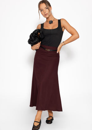 Top with decorative seam - black