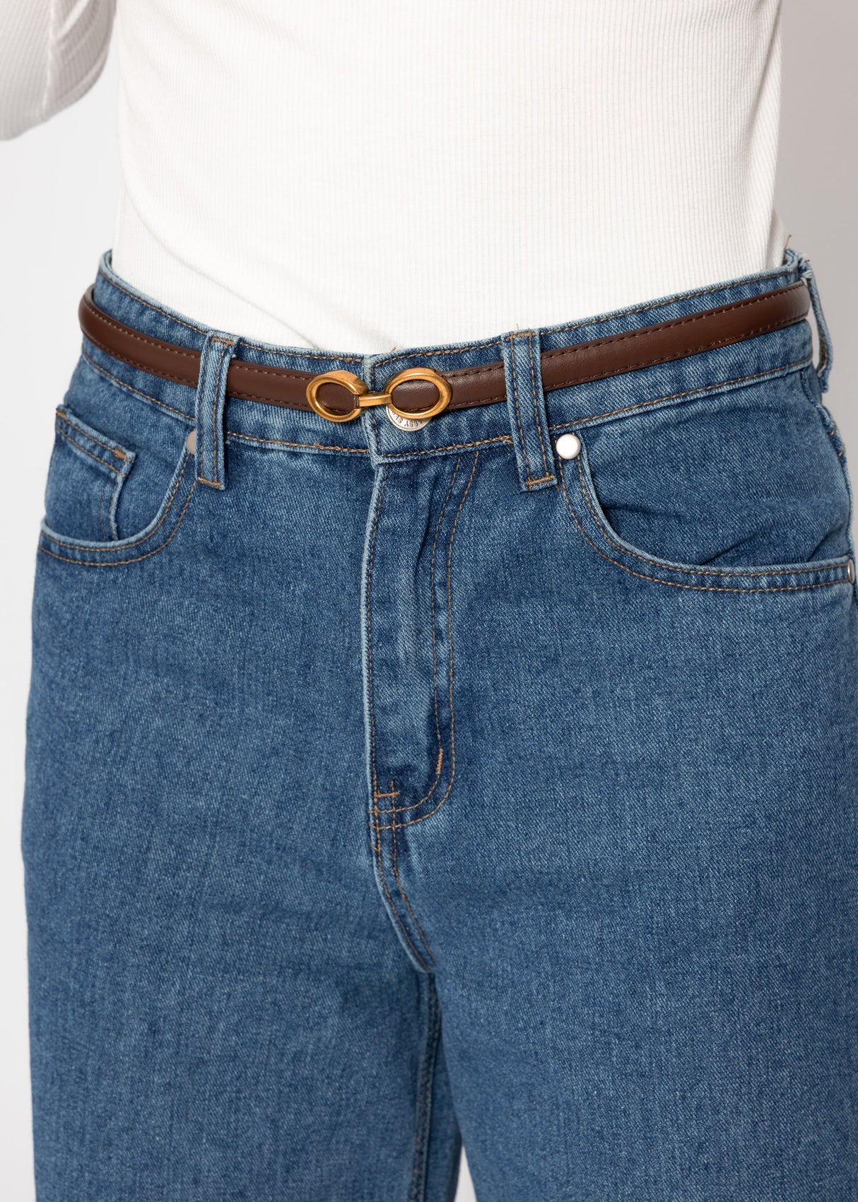 Adjustable belt - dark brown