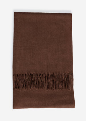 Soft scarf made of viscose and wool mix - dark brown