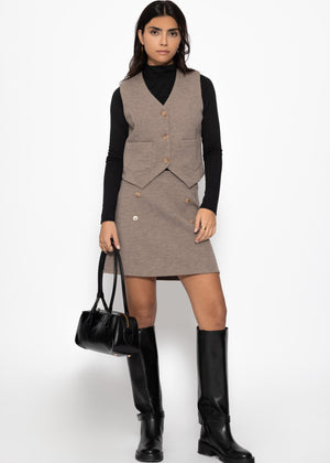 Weste mit Taschen - taupe