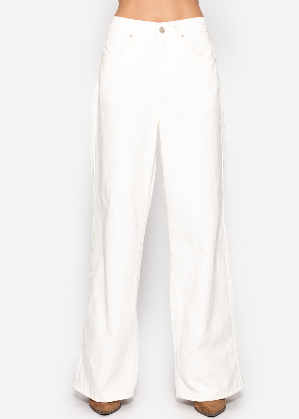 Wide Leg Jeans with a high covenant - off-white