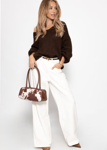 Wide Leg Jeans with a high covenant - off-white
