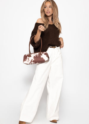 Wide Leg Jeans with a high covenant - off-white