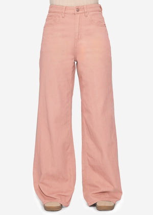 Wide Leg Jeans mit hohem Bund - rosa