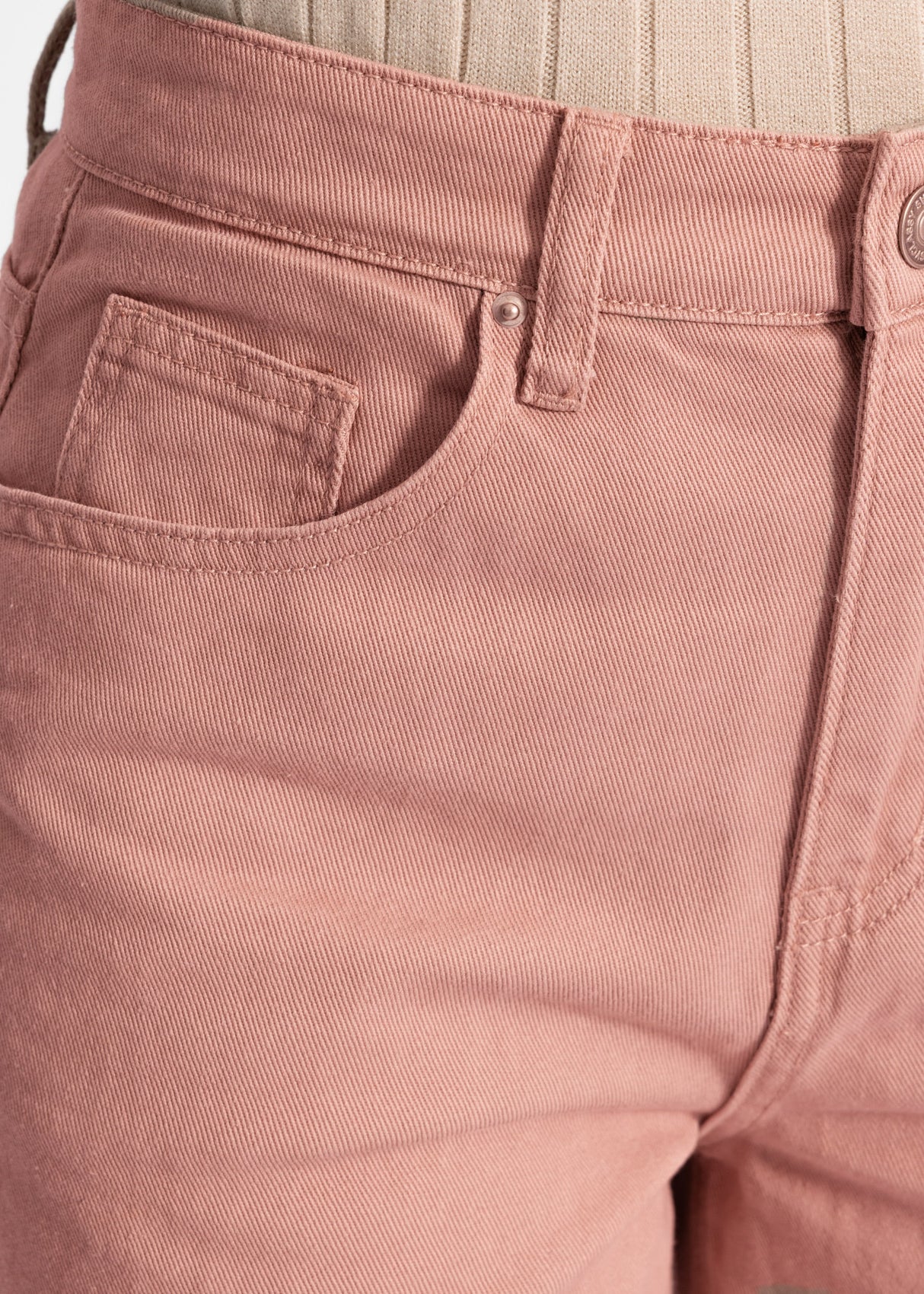 Wide Leg Jeans mit hohem Bund - rosa