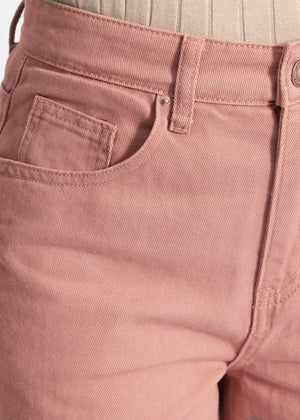 Wide Leg Jeans mit hohem Bund - rosa