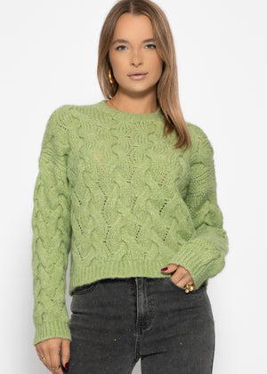 Cable knit sweater - sage green