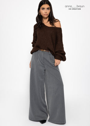 Wide-leg suit pants - gray