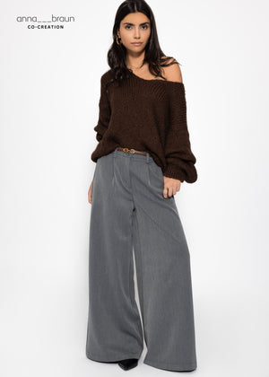 Wide-leg suit pants - gray