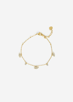 Bracelet with sparkling trailers - gold