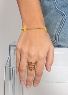 Bracelet with yellow gemstones - gold