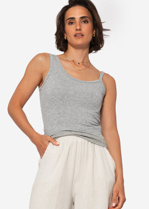 Asymmetric tank top - light grey