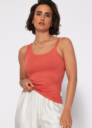 Asymmetric tank top - lobster